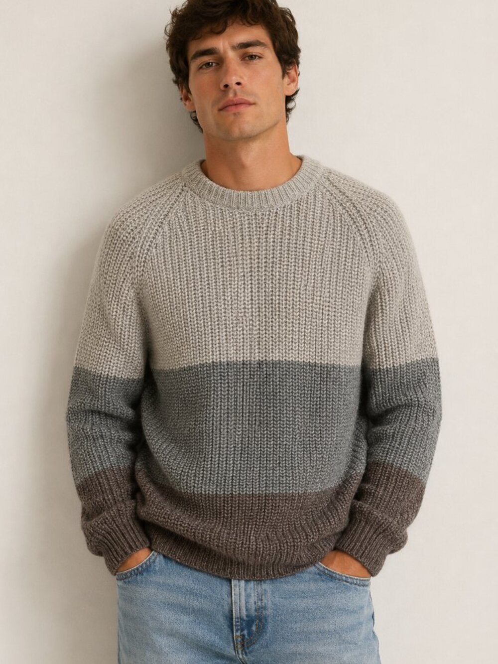 Vintage Brad Whitney Irish Donegal Fishermans Knit Sweater Size 48